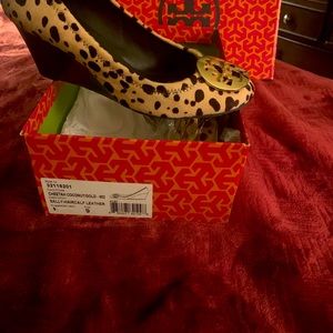 Tory Burch cheetah hair wedge shoes size 9..